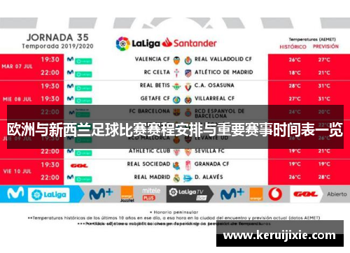 欧洲与新西兰足球比赛赛程安排与重要赛事时间表一览